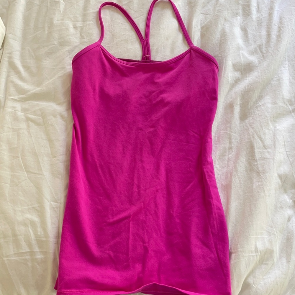 Pink lululemon tank with built in bra